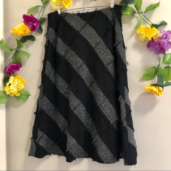 Tribal Lined Midi Skirt